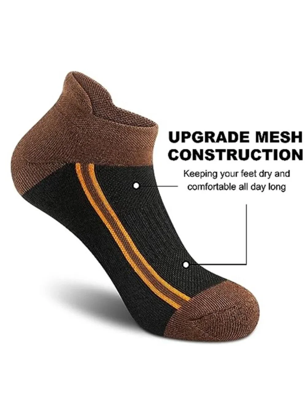 5 Pairs Men's Running Athletic Ankle Socks Thick Cushioned Low Cut Socks